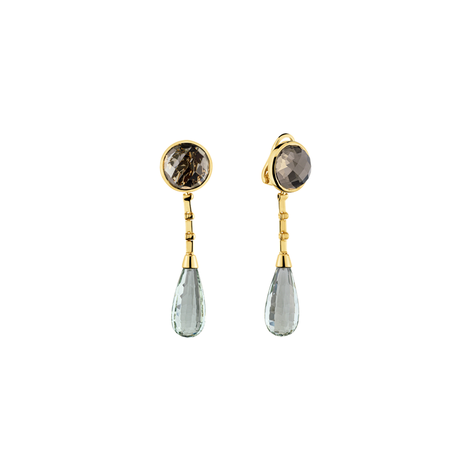 Earrings with Amethyst and Quartz Majestic Shine
