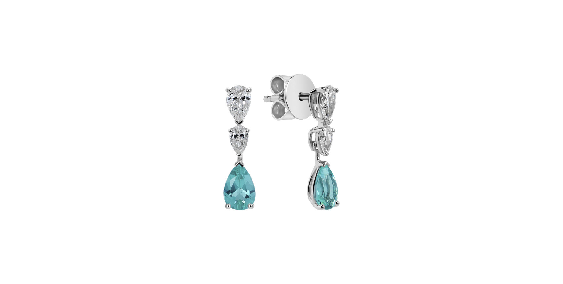 Diamond earrings with Paraiba Majesty Undersea