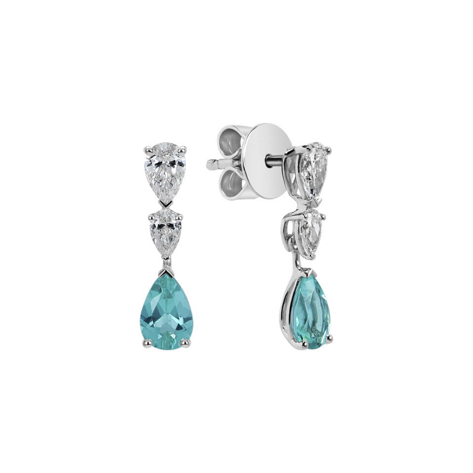 Diamond earrings with Paraiba Majesty Undersea
