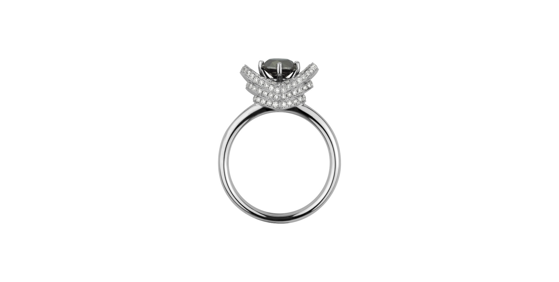 Ring with black and white diamonds Lovie