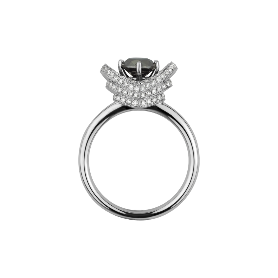 Ring with black and white diamonds Lovie