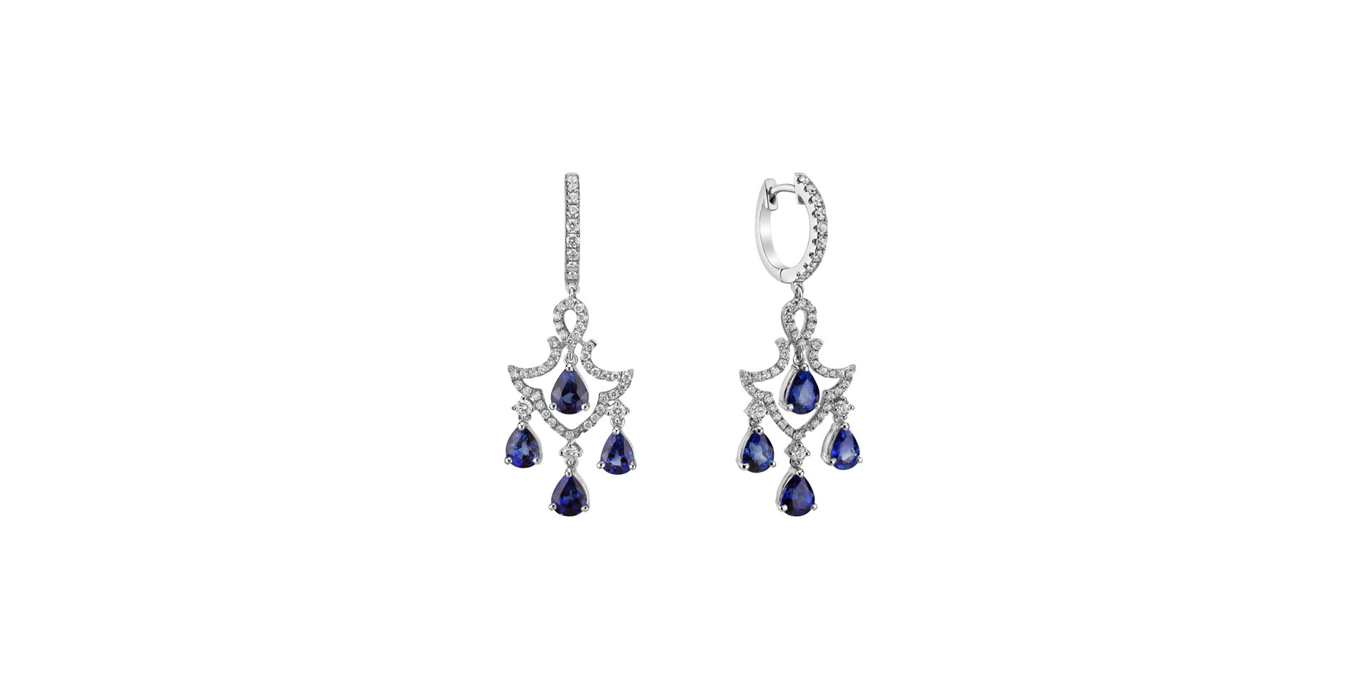 Diamond earrings with Sapphire Cassandra