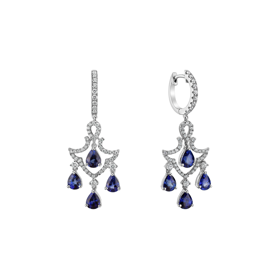 Diamond earrings with Sapphire Cassandra