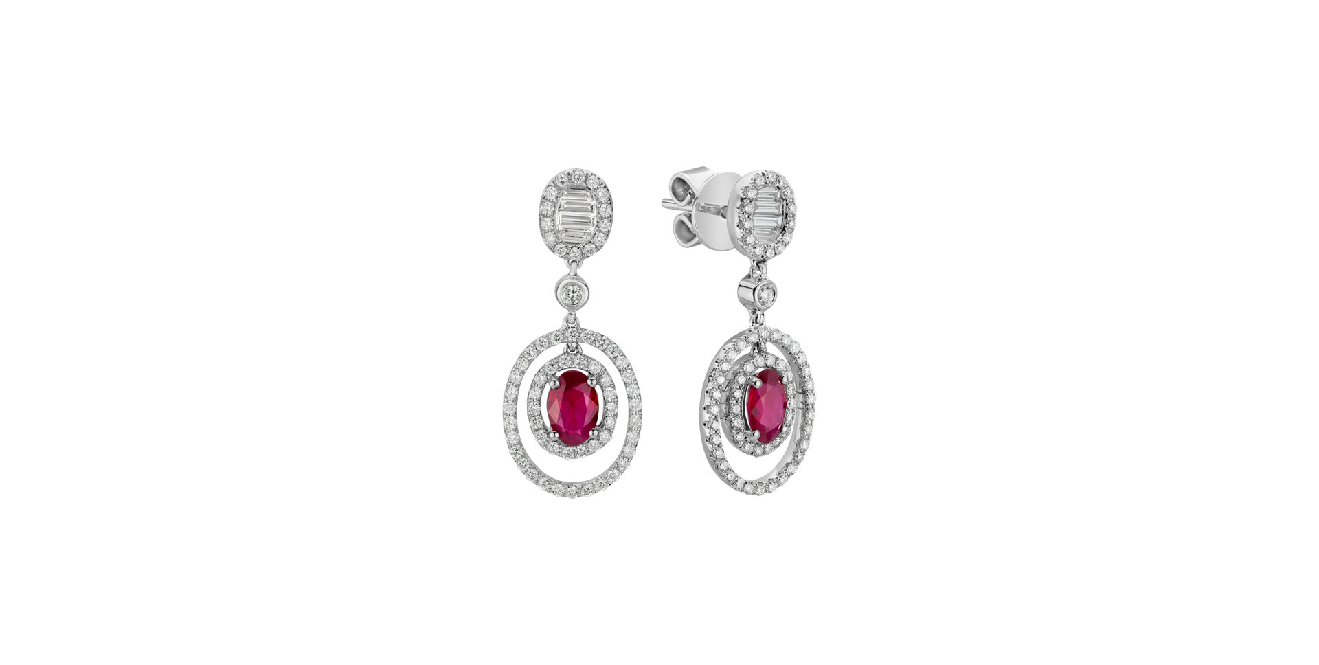 Diamond earrings with Ruby Tiger Eye
