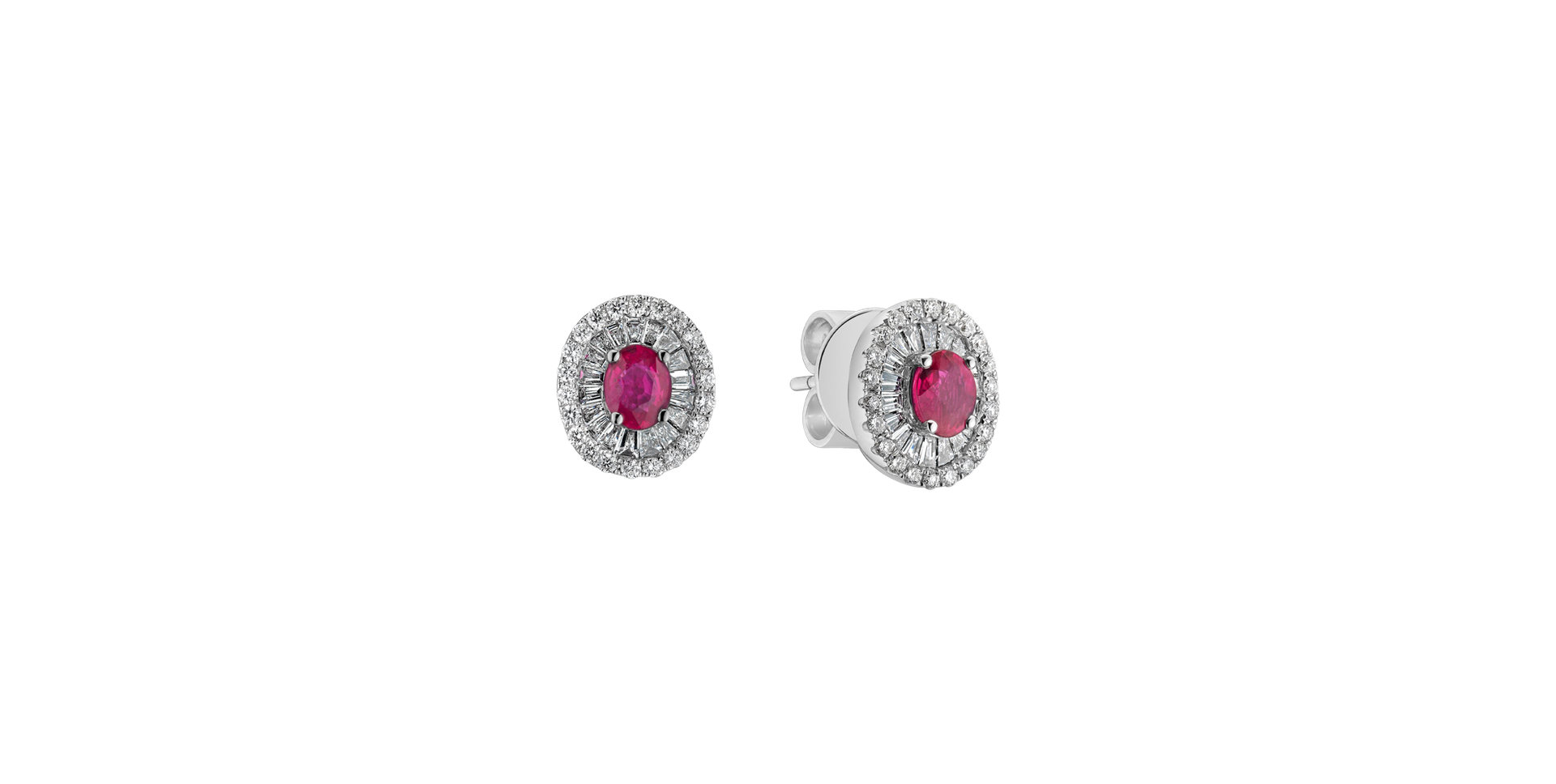 Diamond earrings with Ruby Mears