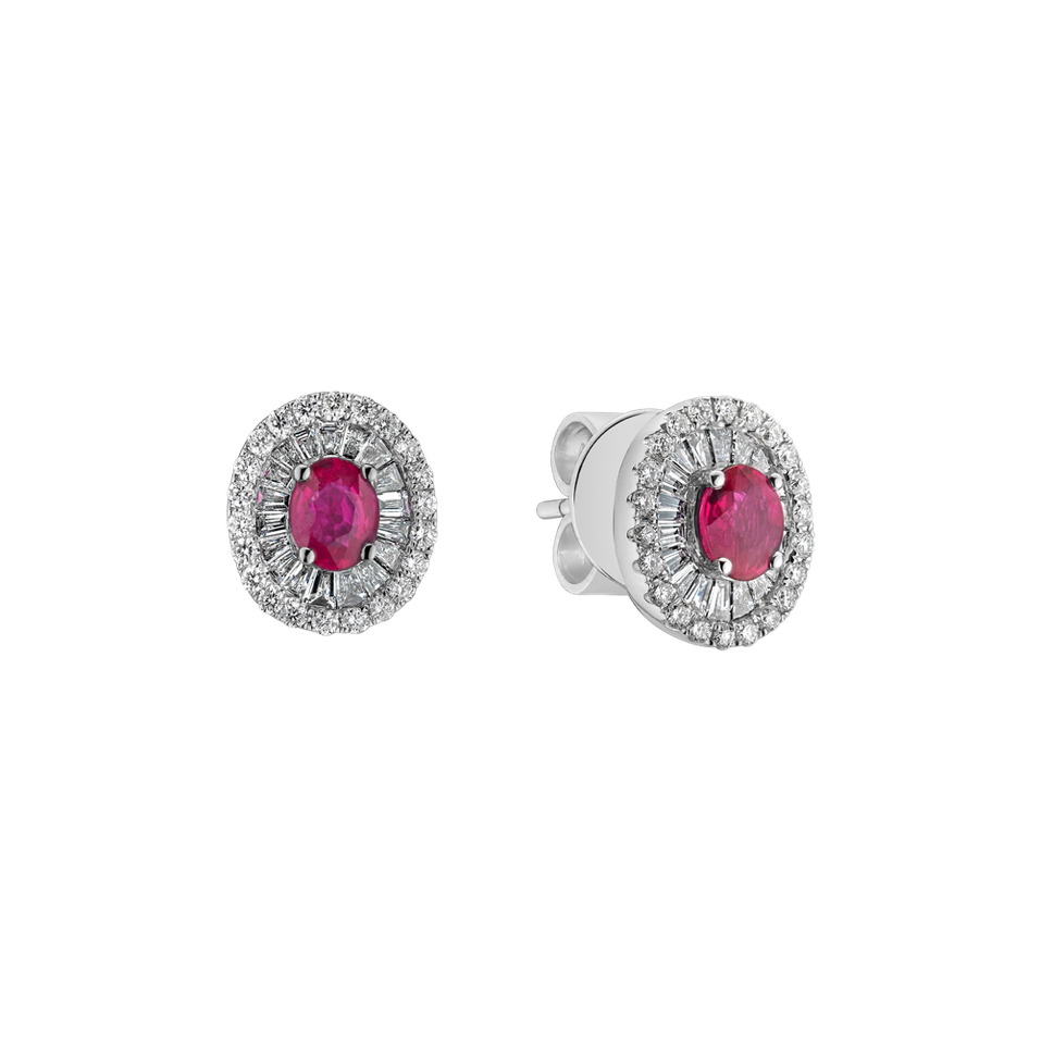 Diamond earrings with Ruby Mears
