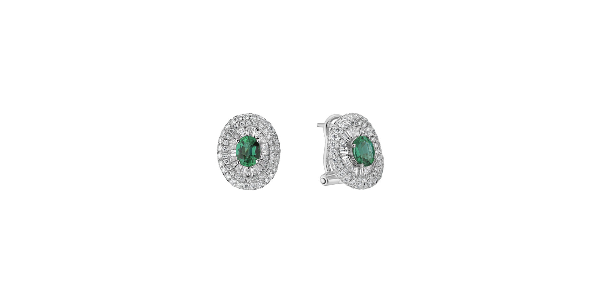 Diamond earrings with Emerald Alberta