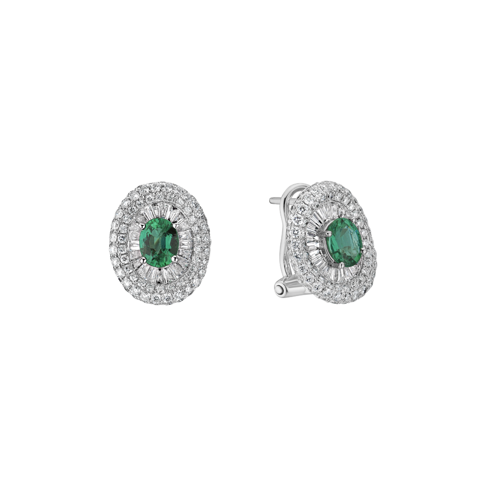 Diamond earrings with Emerald Alberta