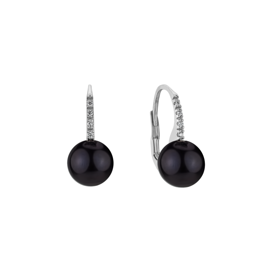 Diamond earrings with Pearl Thyestes