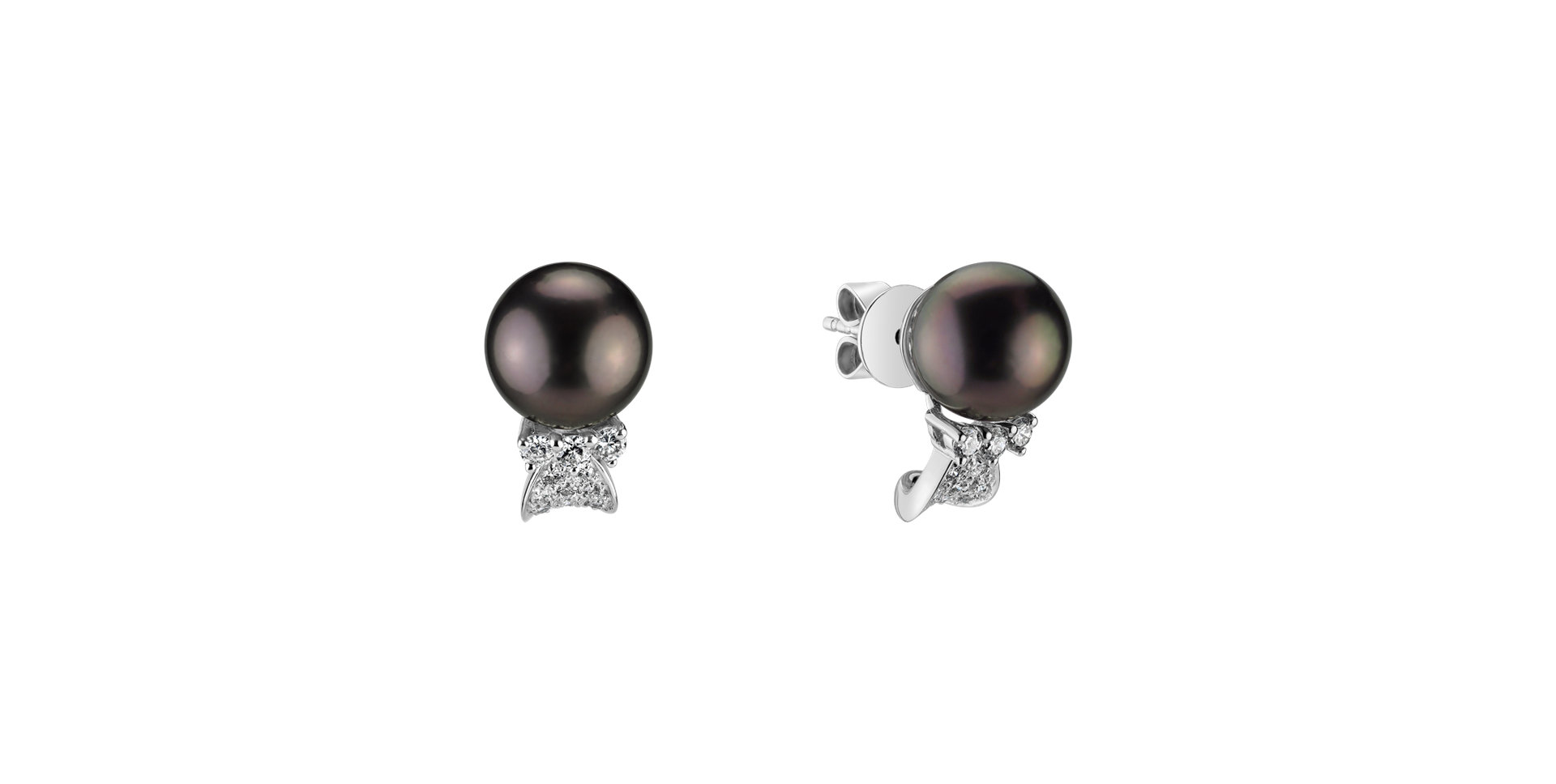Diamond earrings with Pearl Sea Limbo