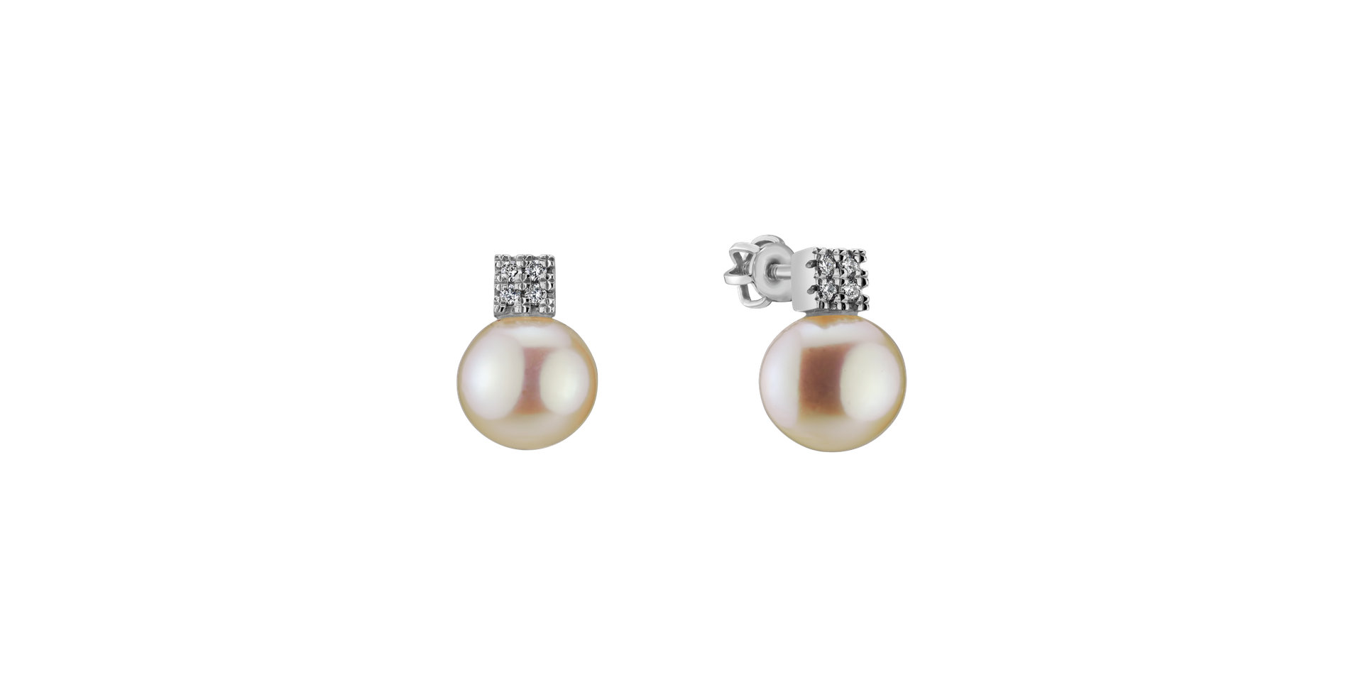 Diamond earrings with Pearl Pearl Fairytale