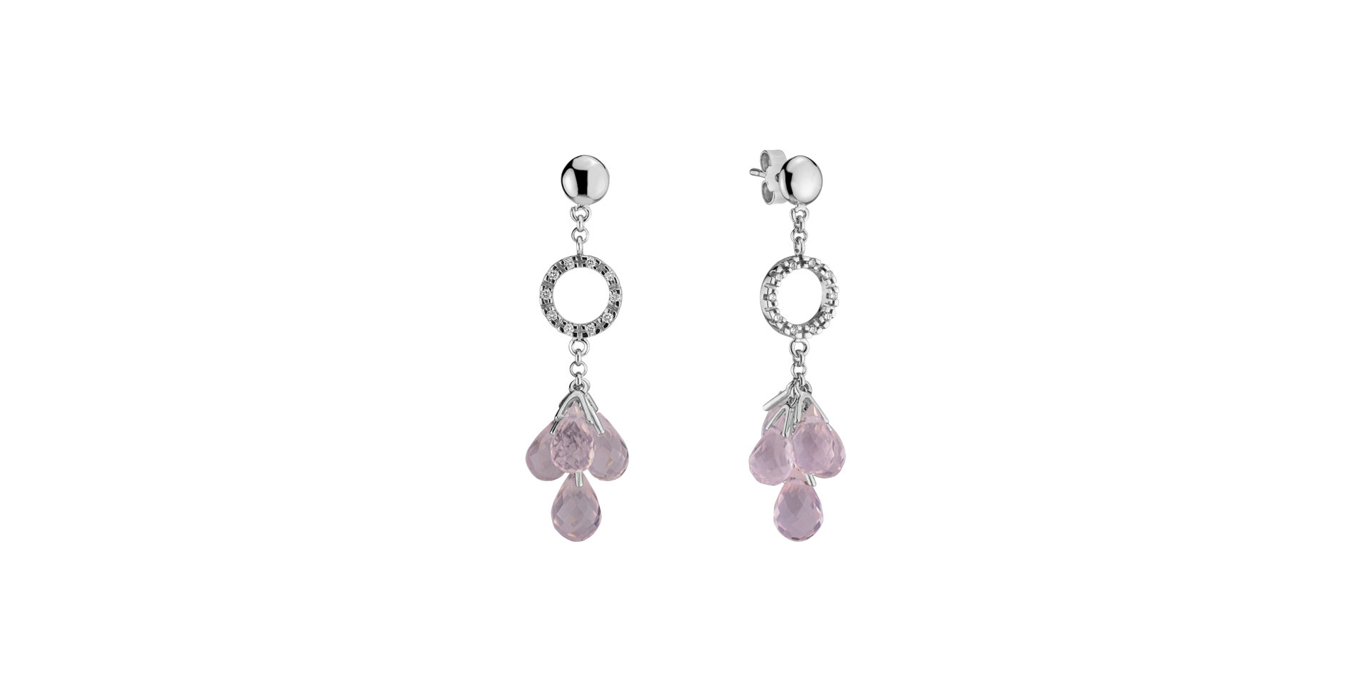 Diamond earrings and Rose Quartz Willoughby
