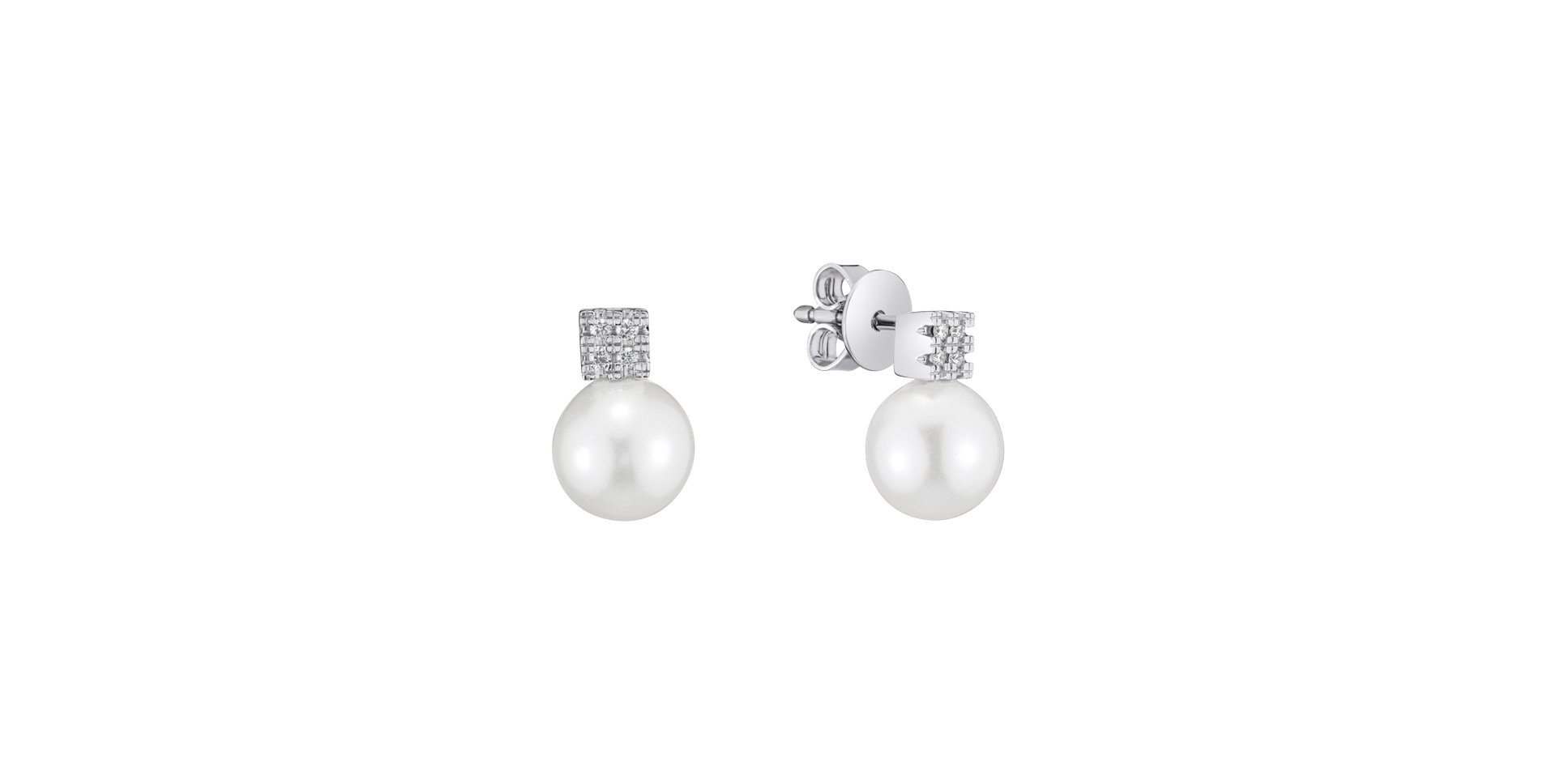 Diamond earrings with Pearl Pearl Fairytale