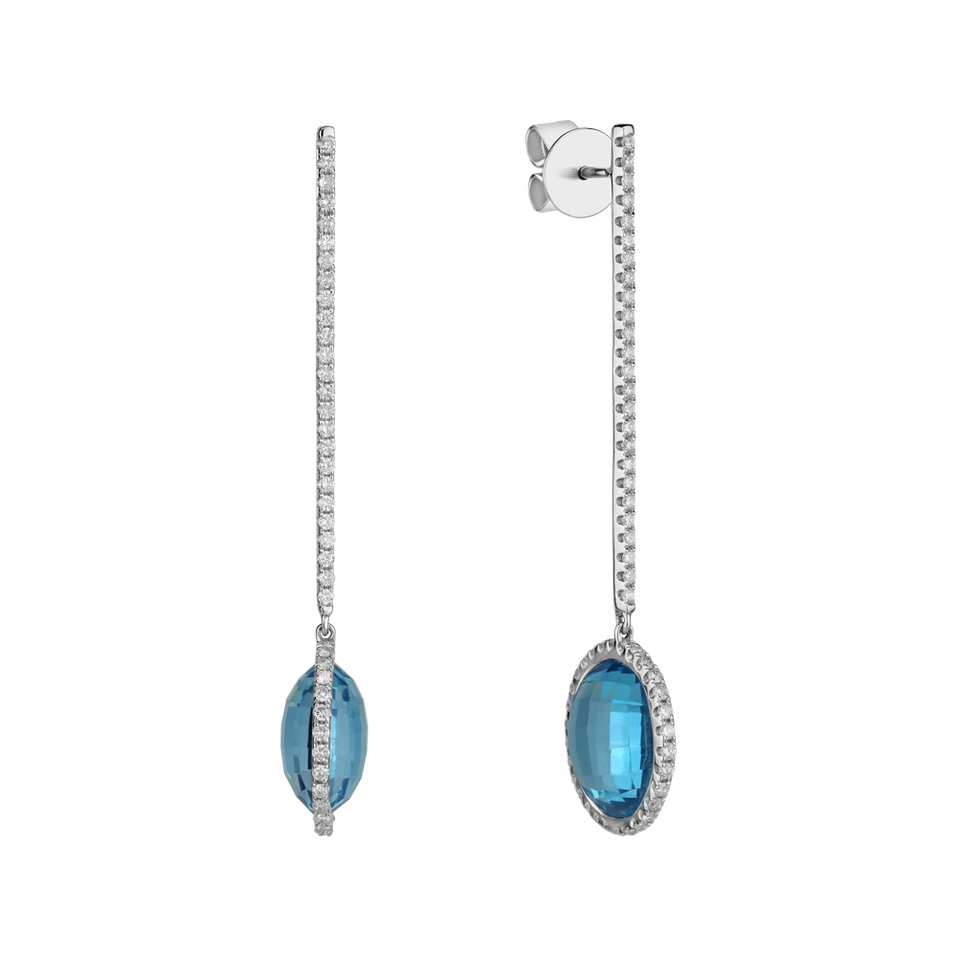 Diamond earrings with Topaz Gael
