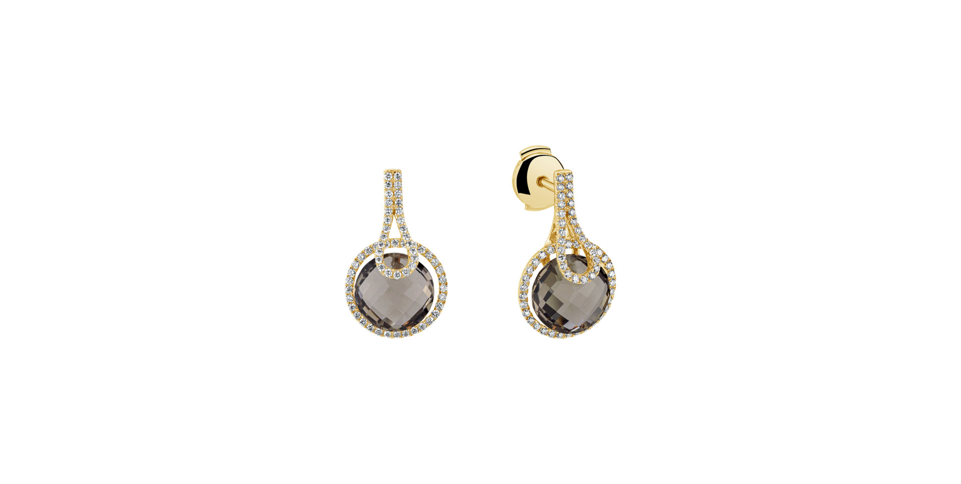 Diamond earrings with Quartz Carnival