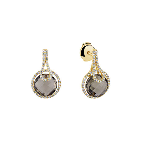 Diamond earrings with Quartz Carnival