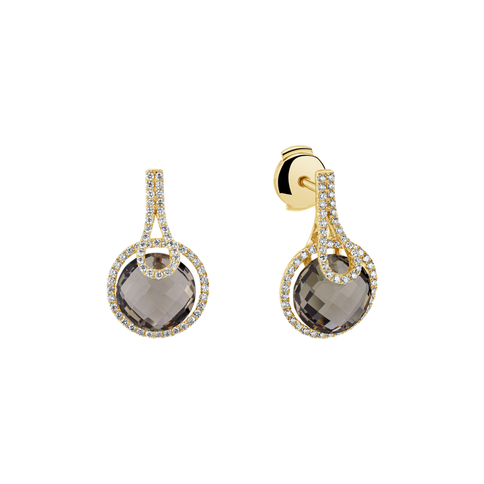 Diamond earrings with Quartz Carnival