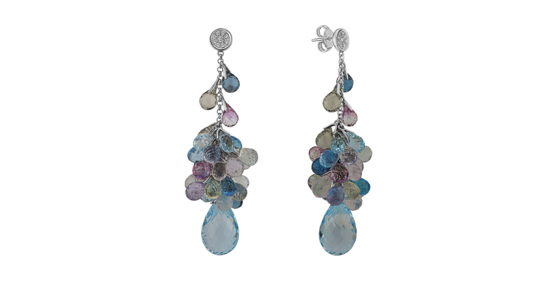 Diamond earrings and gemstones Icarius