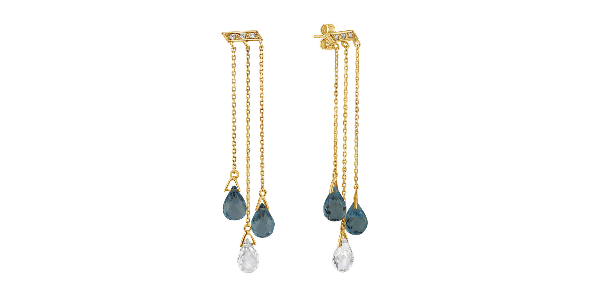 Diamond earrings with Topaz Stepa