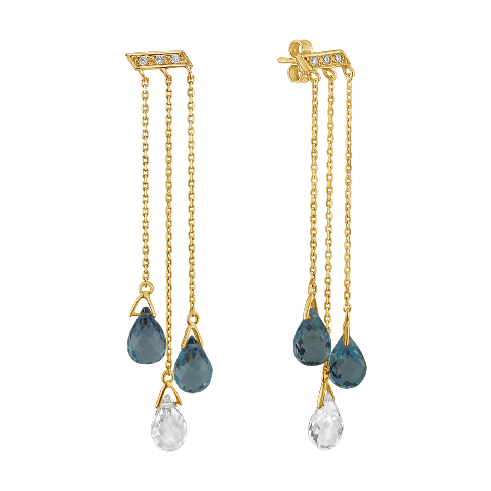 Diamond earrings with Topaz Stepa