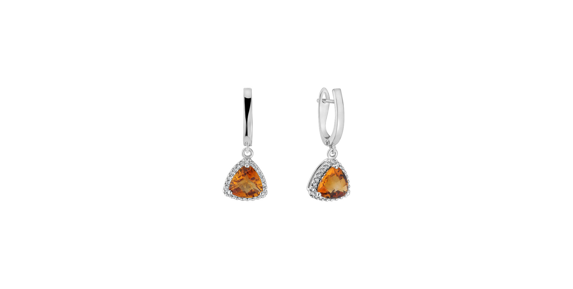 Diamond earrings with Citríne Chevalier
