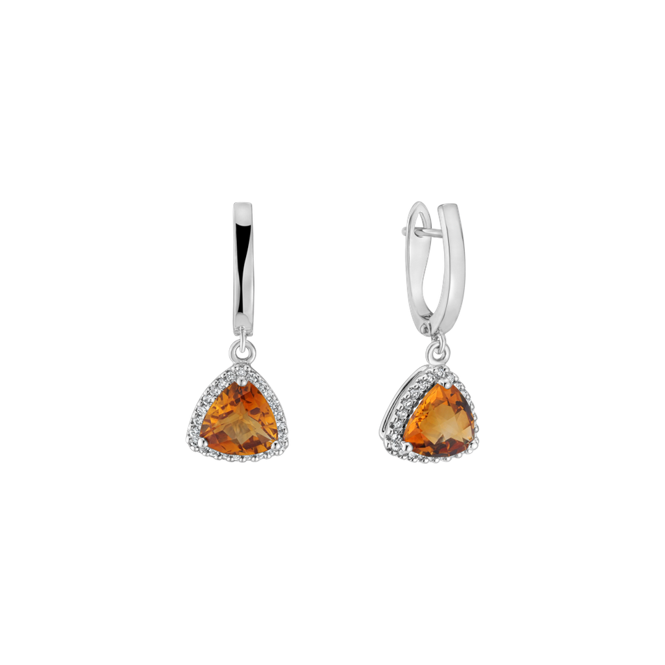 Diamond earrings with Citríne Chevalier