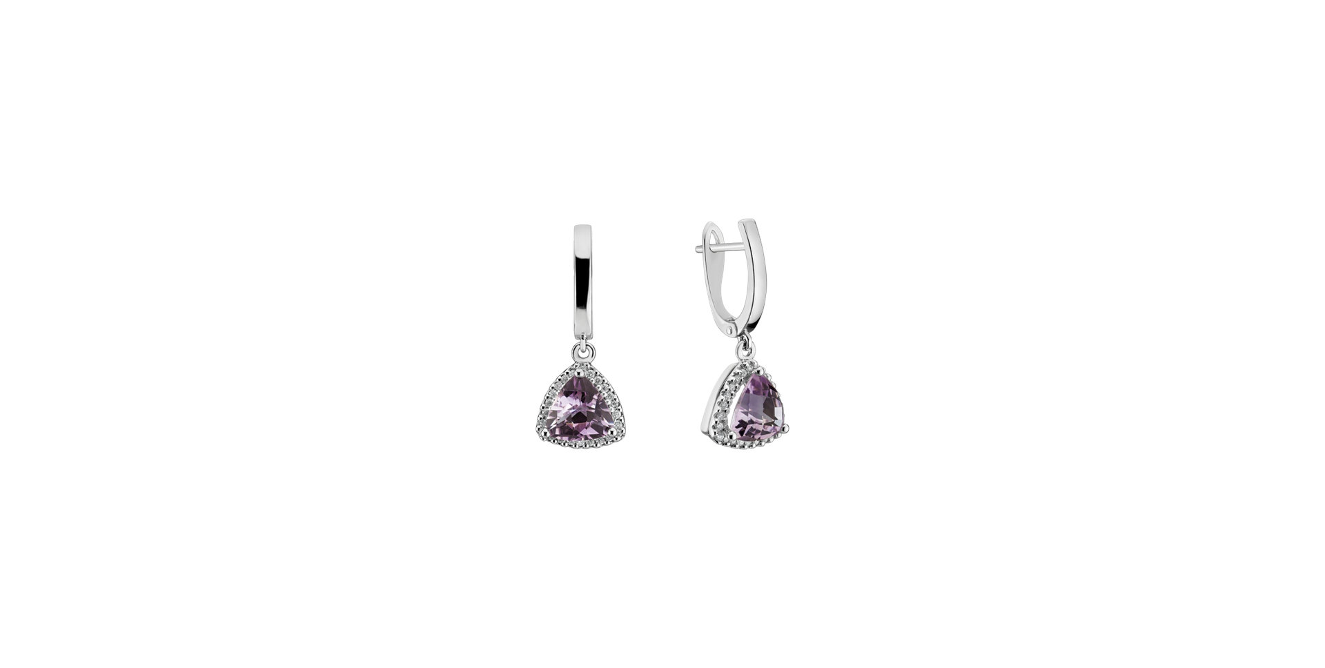 Diamond earrings with Amethyst Chevalier