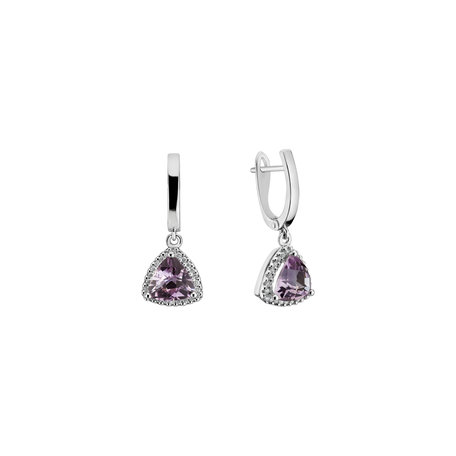 Diamond earrings with Amethyst Chevalier