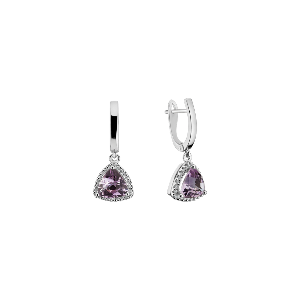 Diamond earrings with Amethyst Chevalier