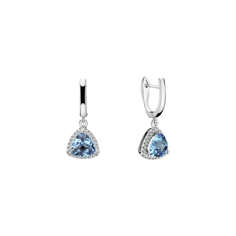 Diamond earrings with Topaz Chevalier