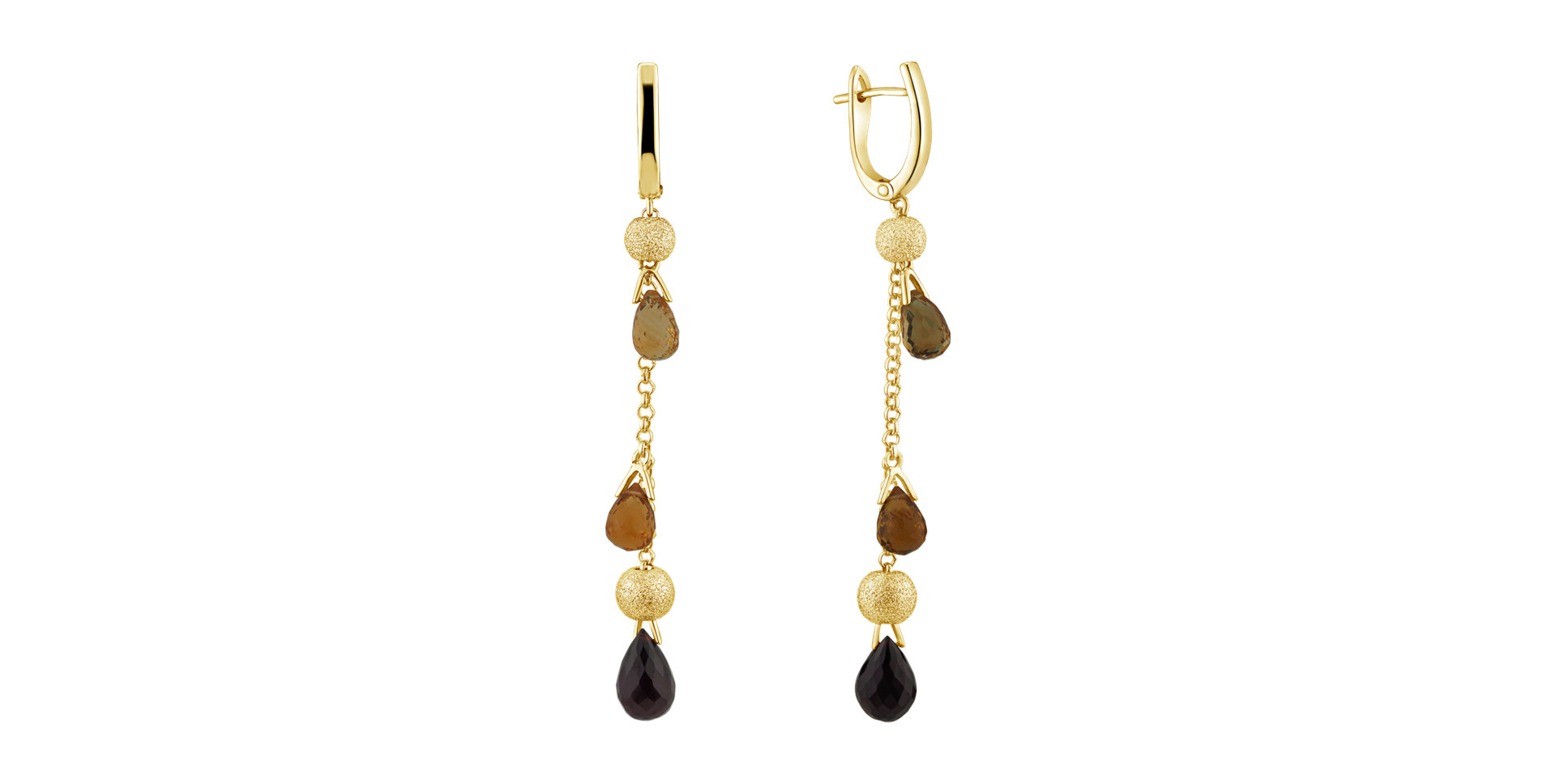 Earrings with Citrine and Garnet Bresciana