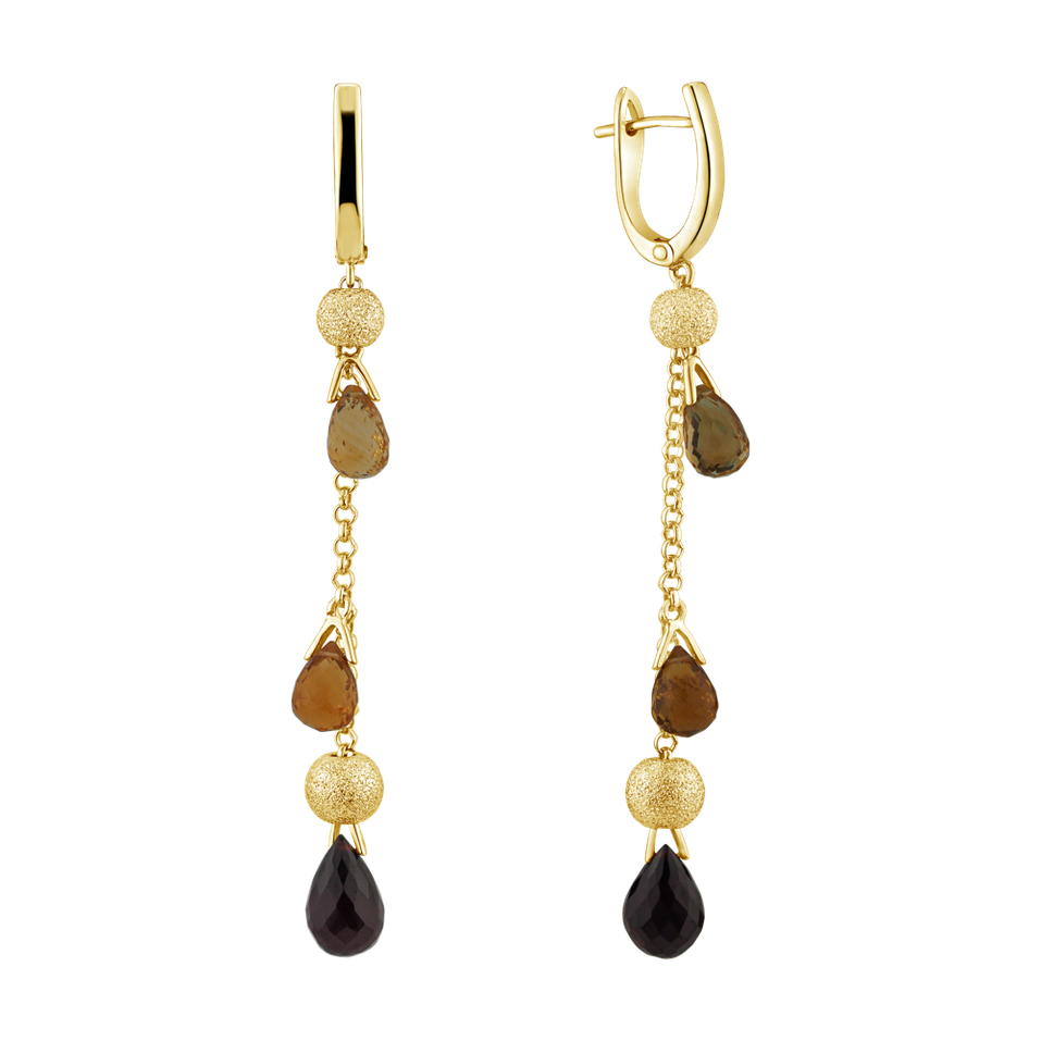 Earrings with Citrine and Garnet Bresciana
