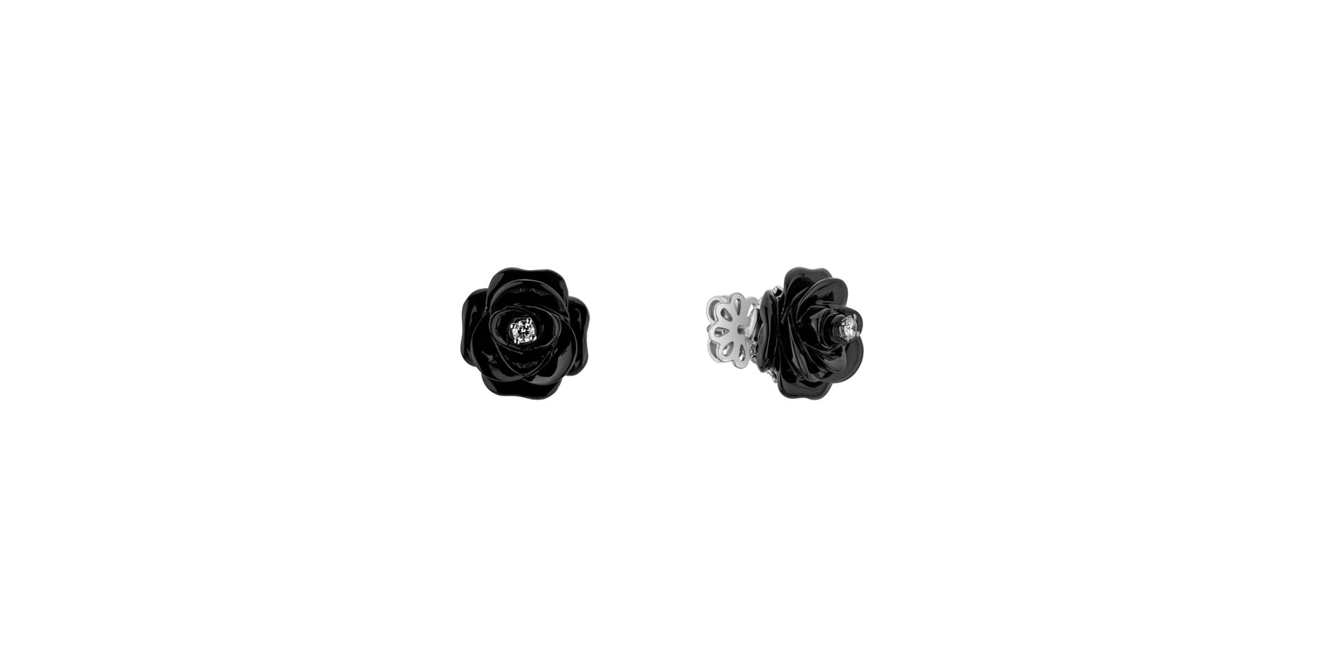 Diamond earrings and Onyx Black Dahlia