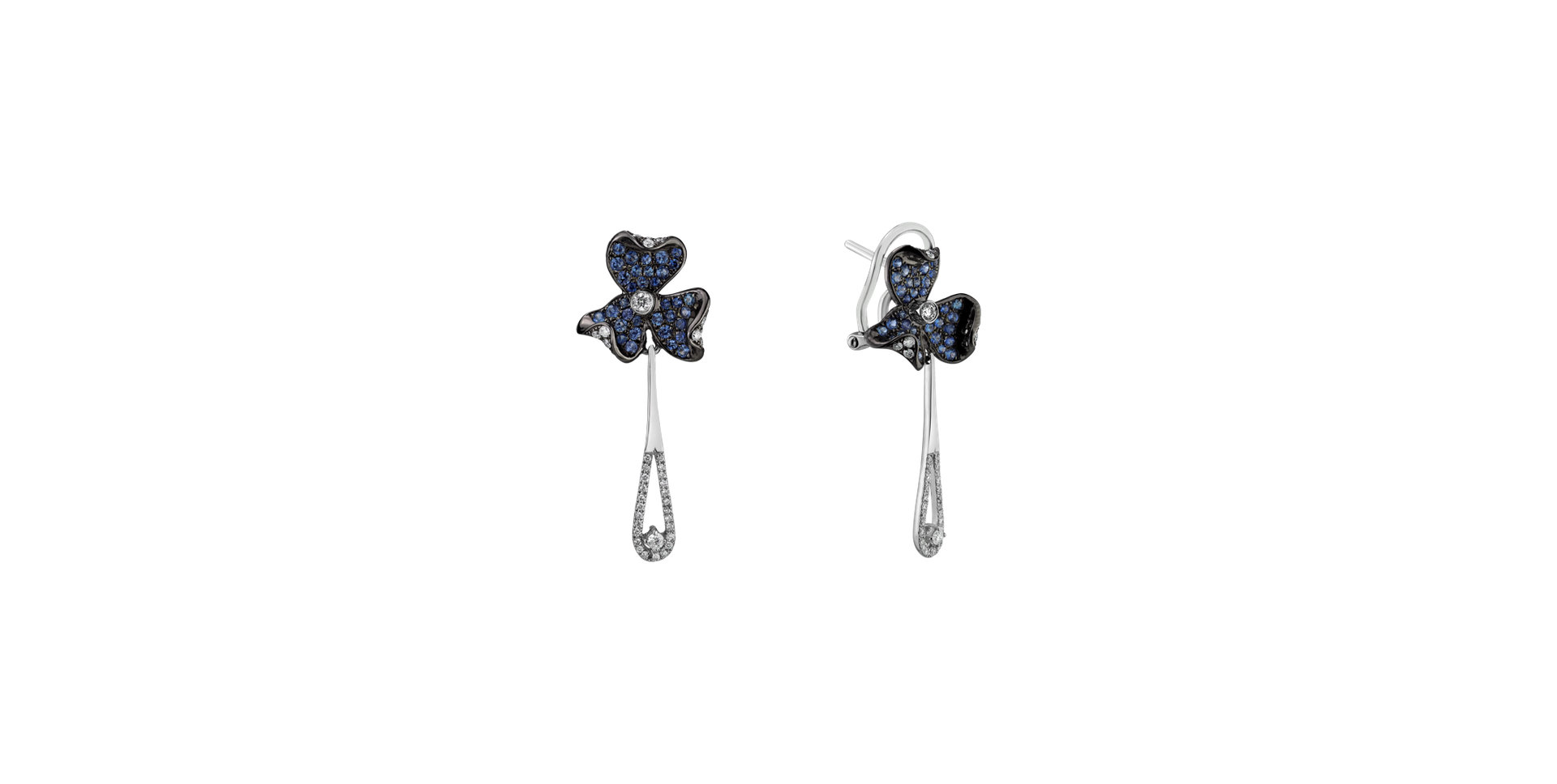 Diamond earrings and Sapphire Cornflower
