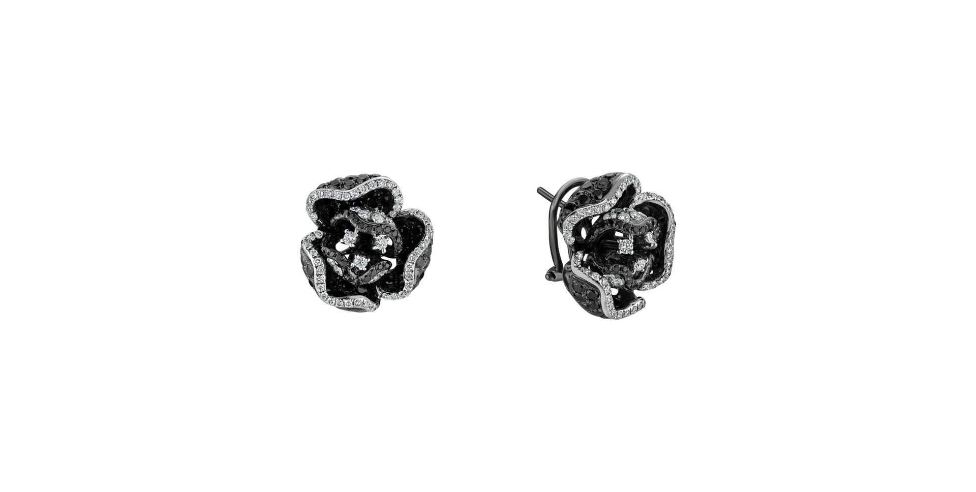 Earrings with black diamonds Halfeti Rose