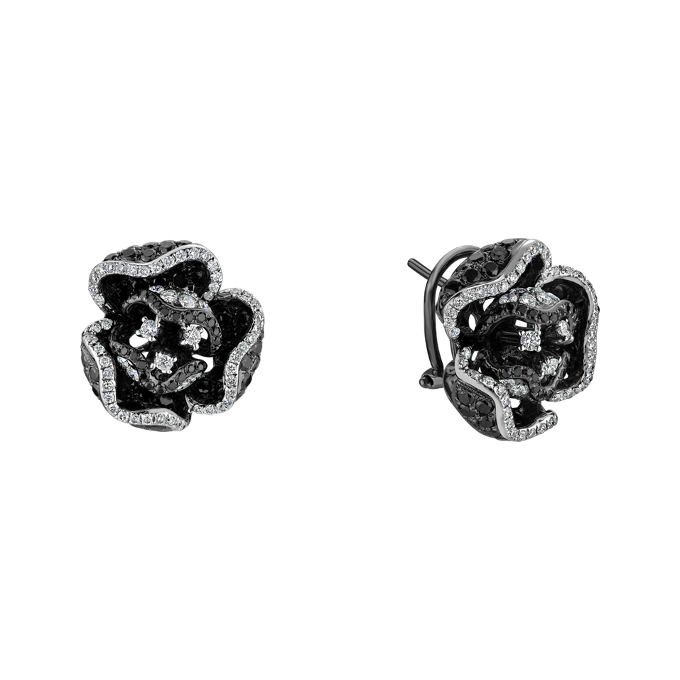 Earrings with black diamonds Halfeti Rose