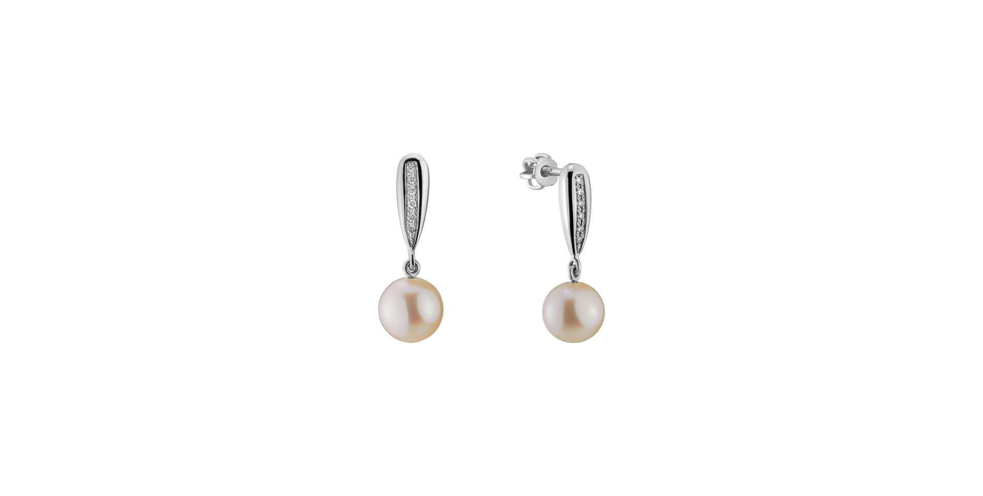 Diamond earrings with Pearl Water Elegance