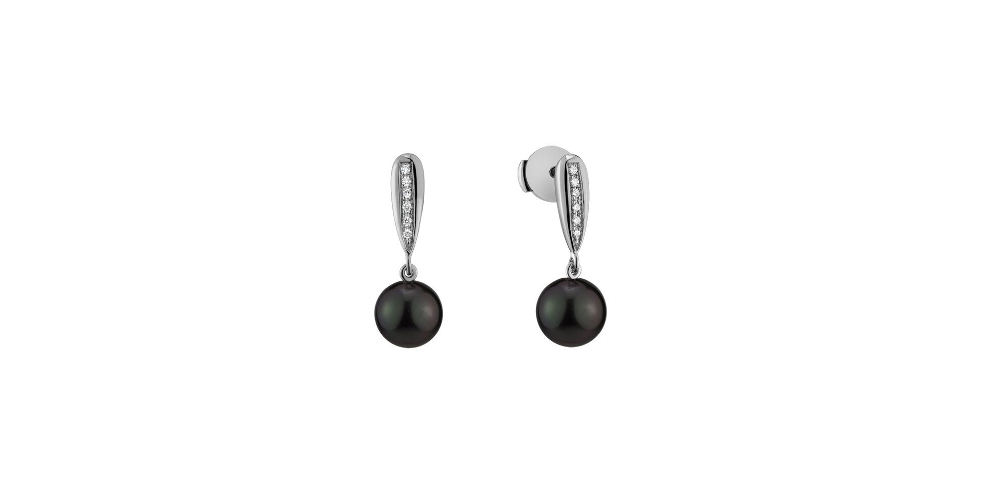 Diamond earrings with Pearl Water Elegance