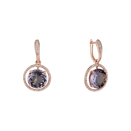 Diamond earrings with Amethyst Sissi