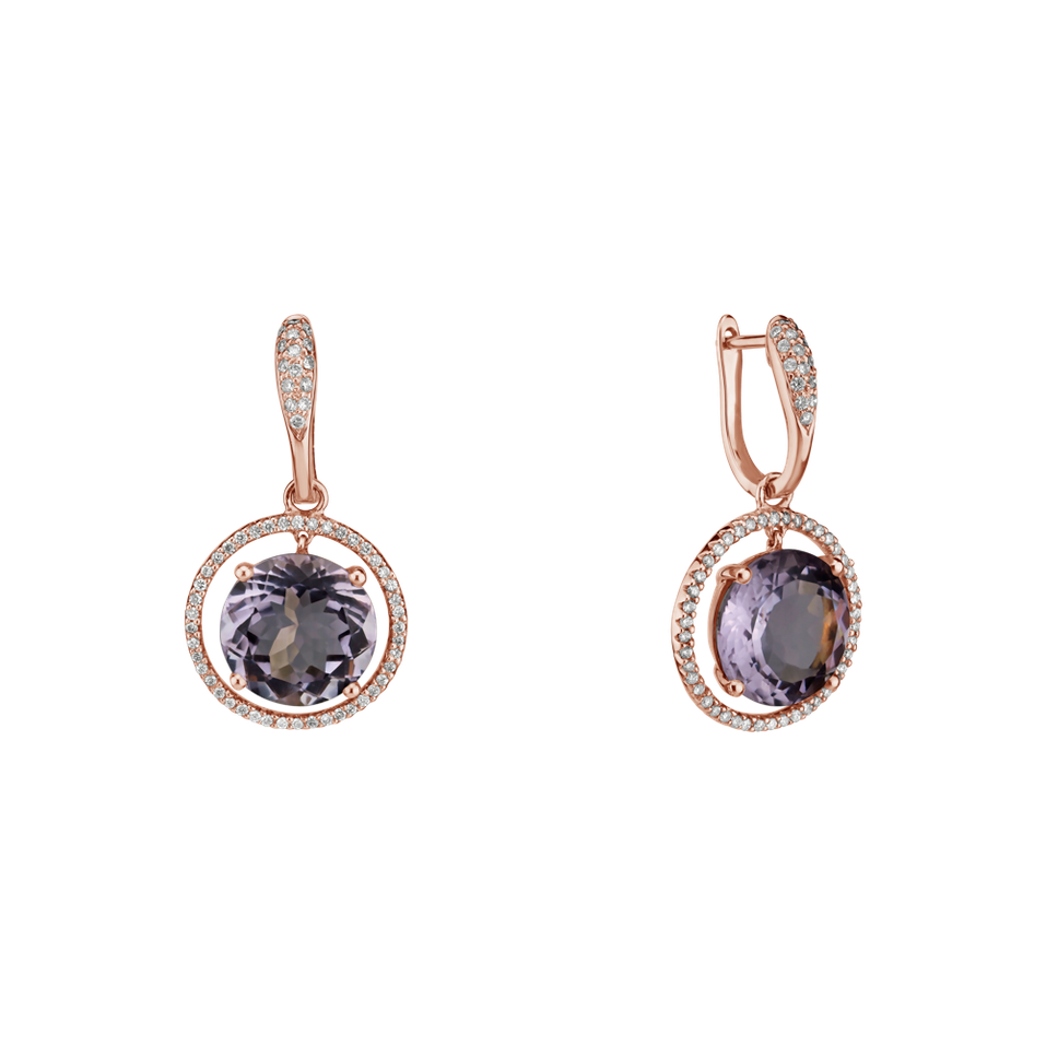 Diamond earrings with Amethyst Sissi