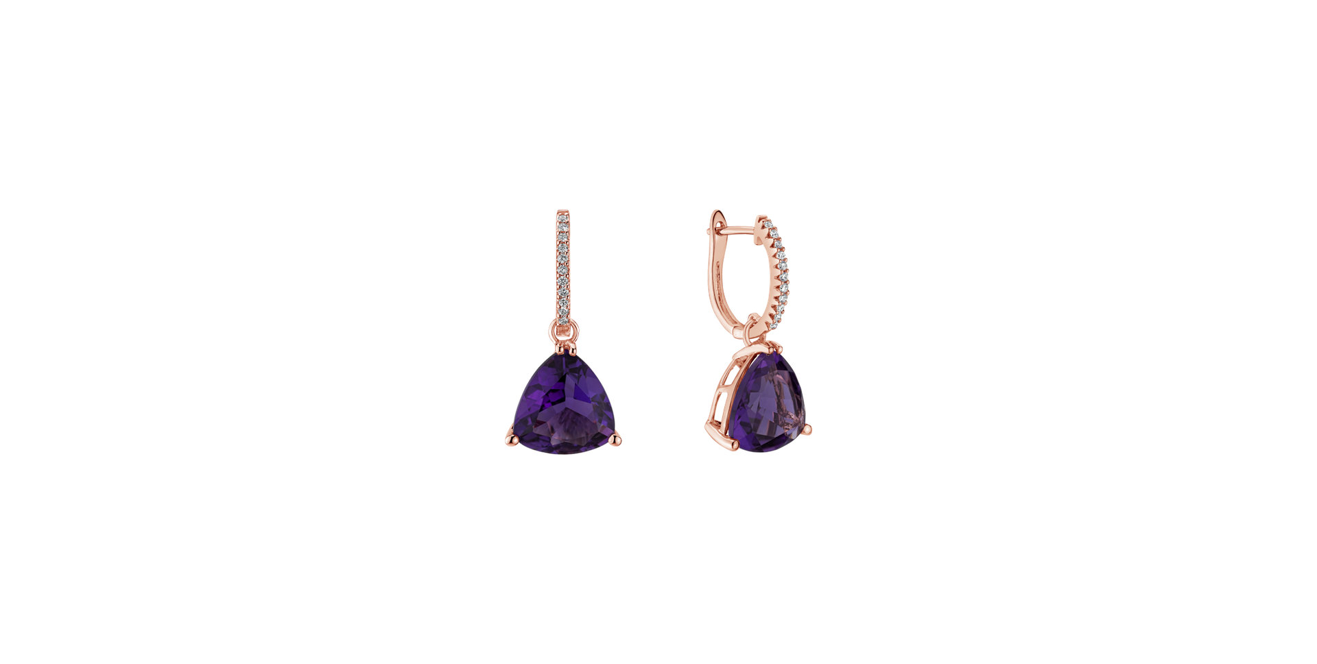 Diamond earrings with Amethyst Stonard