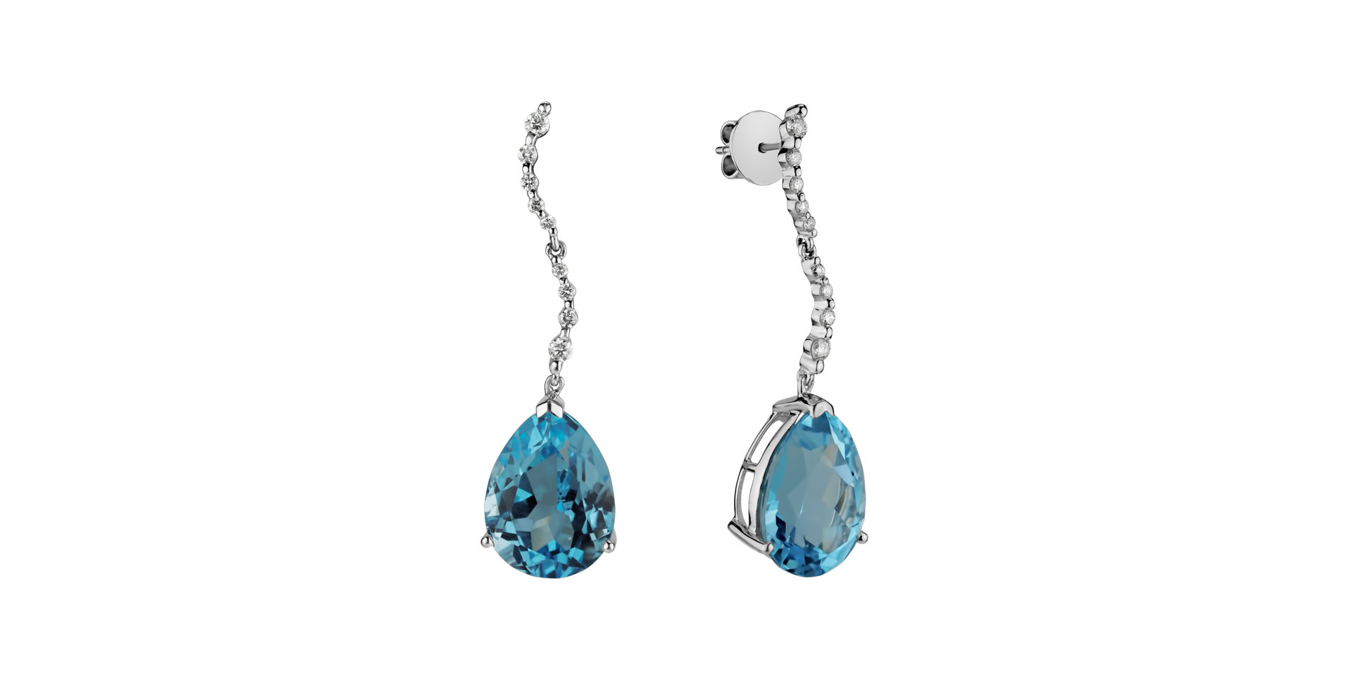 Diamond earrings with Topaz Finn