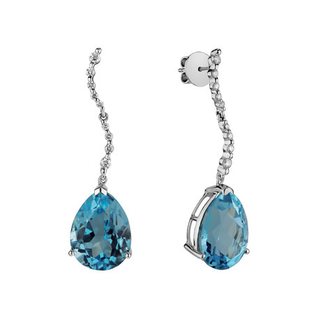 Diamond earrings with Topaz Finn