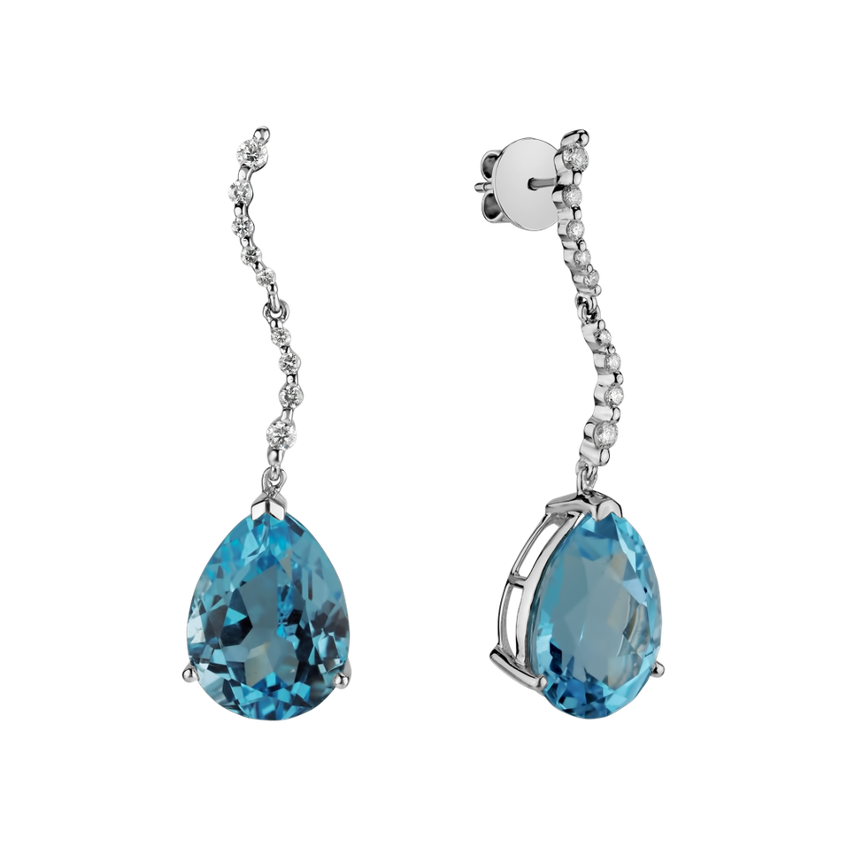 Diamond earrings with Topaz Finn