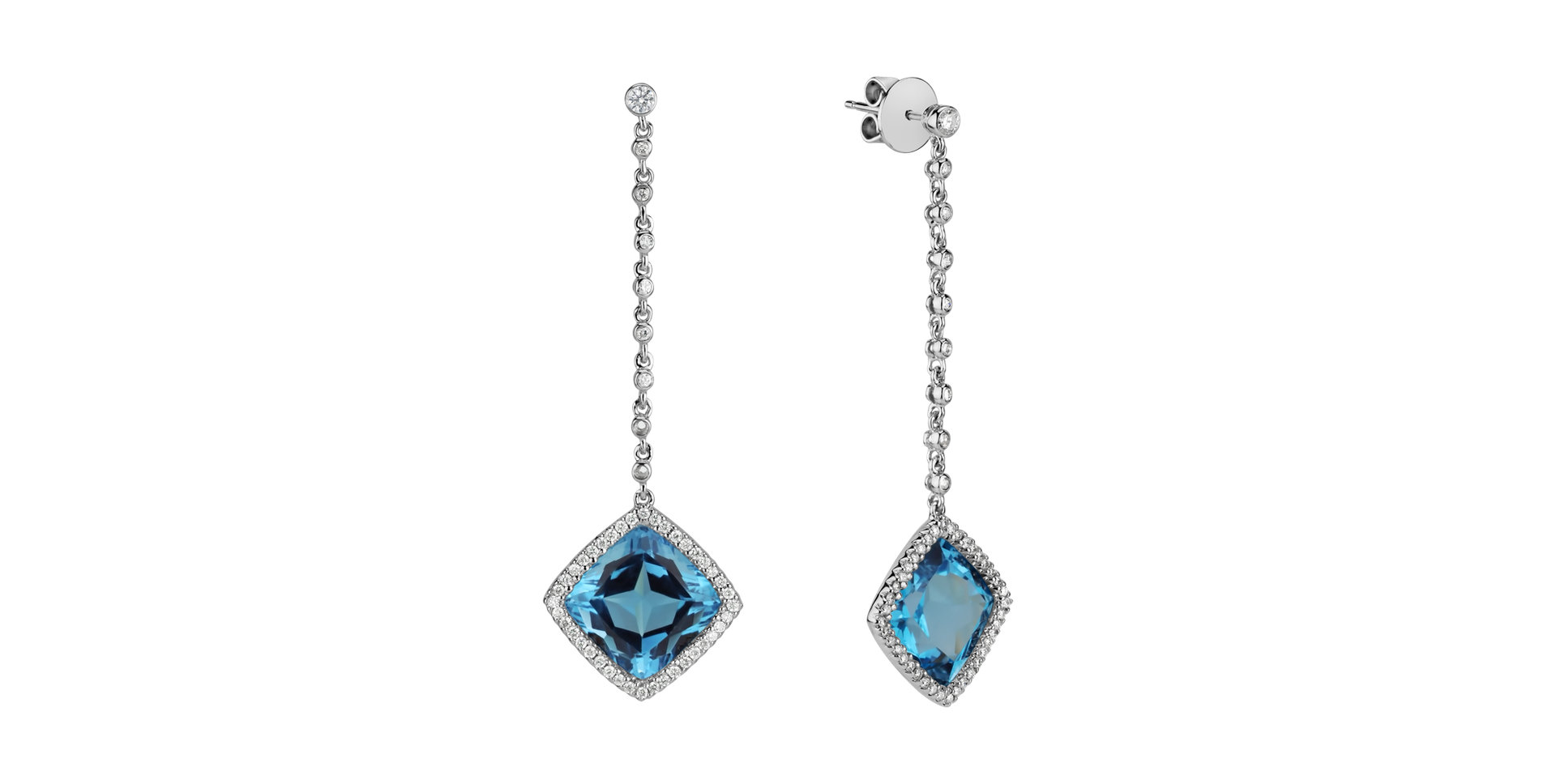 Diamond earrings with Topaz Orion