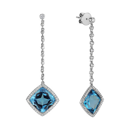 Diamond earrings with Topaz Orion