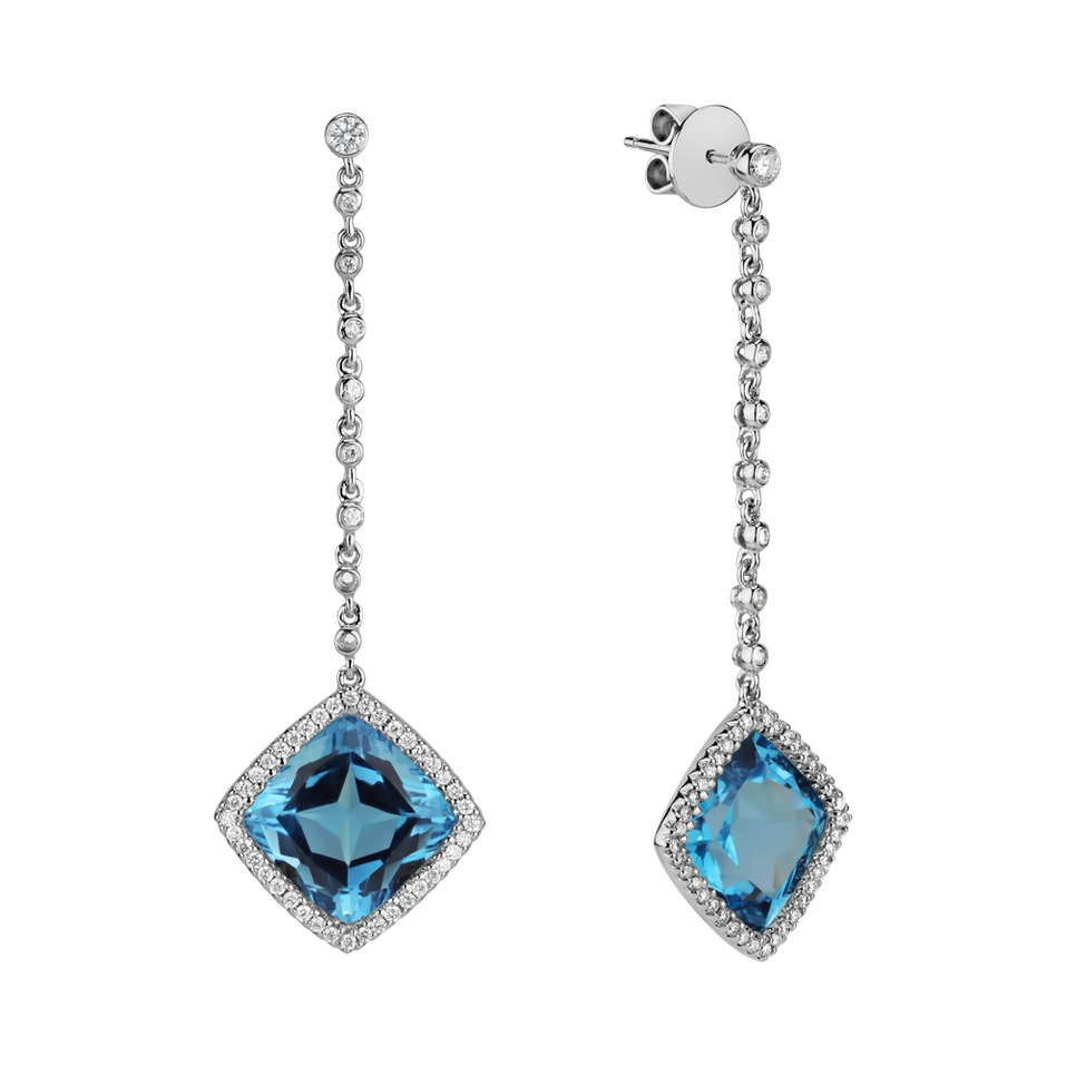 Diamond earrings with Topaz Orion