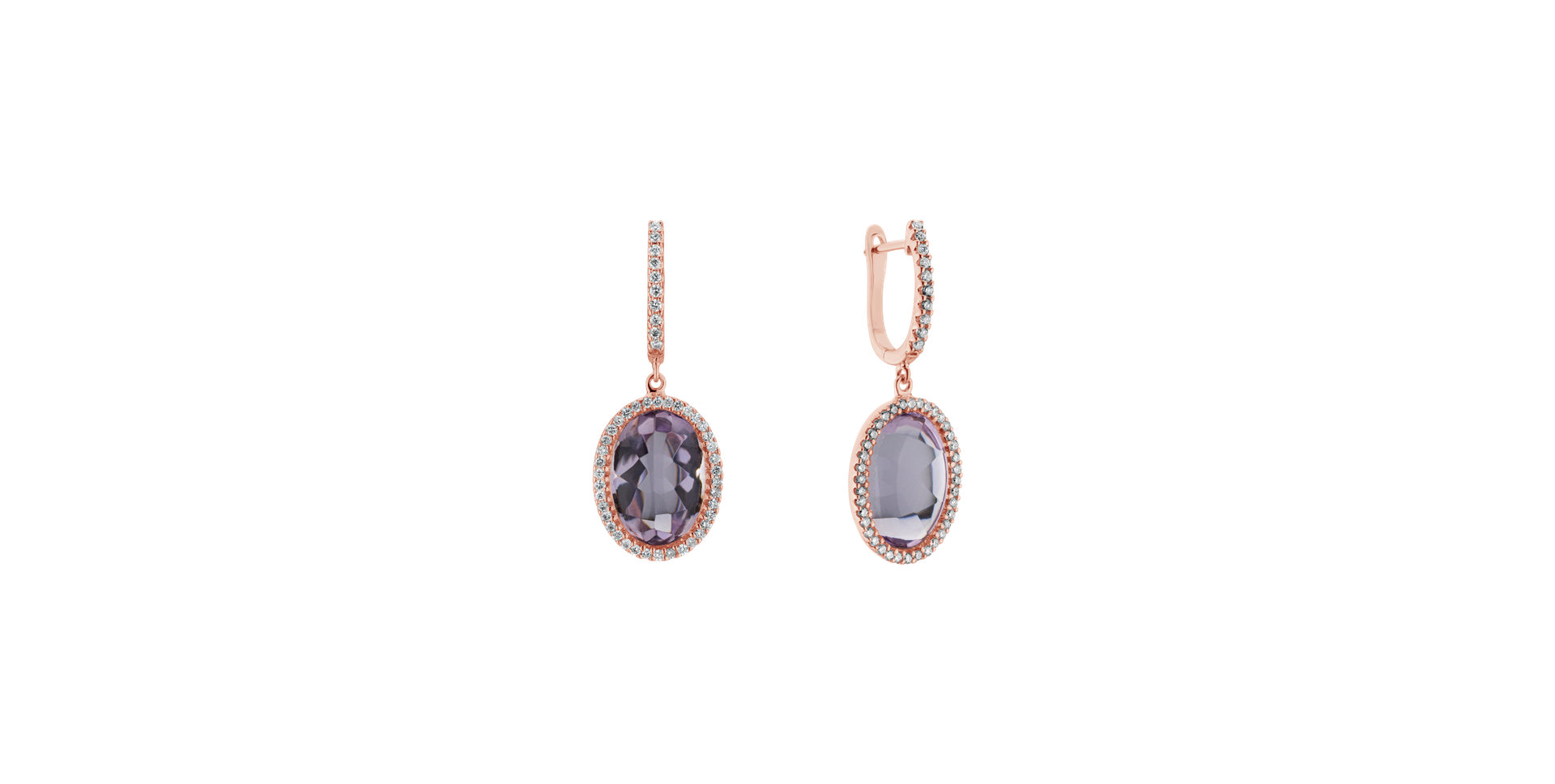 Diamond earrings with Amethyst Odyssey