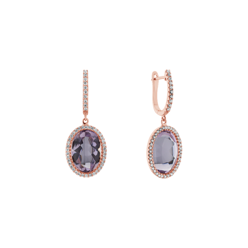 Diamond earrings with Amethyst Odyssey