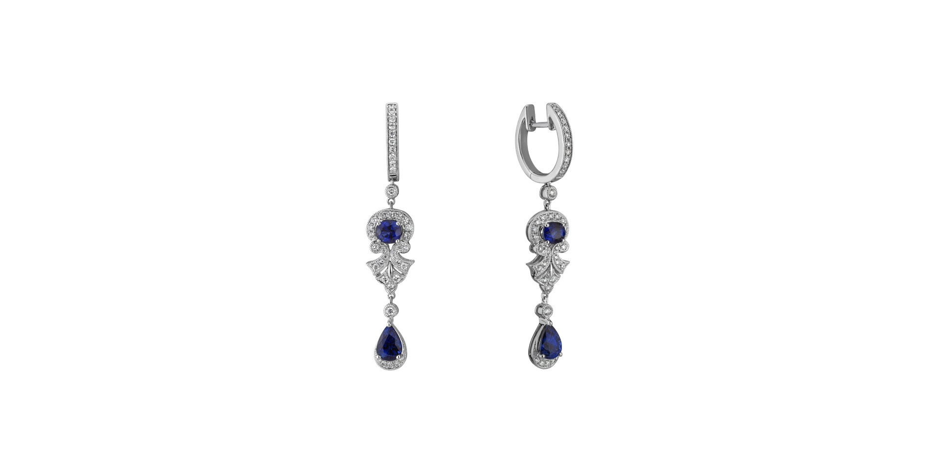 Diamond earrings with Sapphire Sapphire lady